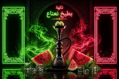 معسل حجري بنكهة البطيخ 1 معسل حجري بنكهة البطيخ للشيشة وخالي من التبغ والنيكوتين